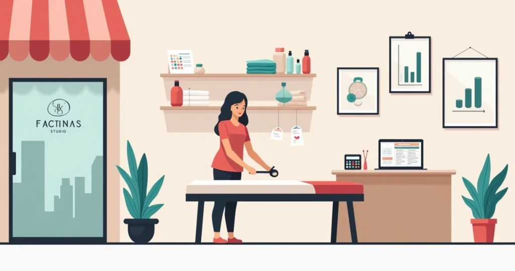 Ilustração de estúdio comercial de depilação organizado e moderno